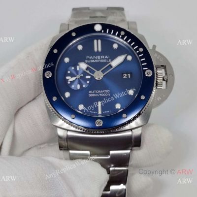 Replica Panerai Submersible Blu Notte PAM01068 Blue Bezel 47mm for Men